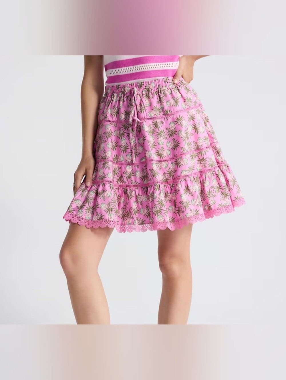 Free Assembly Women’s Plus Tiered Cotton Mini Skirt